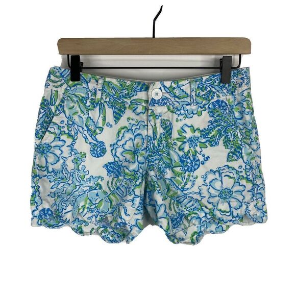 Lilly Pulitzer Shorts Print Buttercup Scalloped - Picture 1 of 7